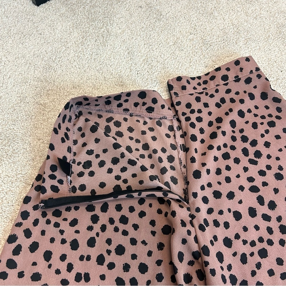brown black Animal leopard Print High-Rise wide leg Culottes Sz M - Picture 5 of 13